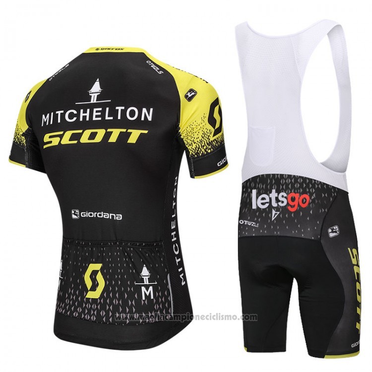2018 Abbigliamento Ciclismo Scott Nero Manica Corta e Salopette